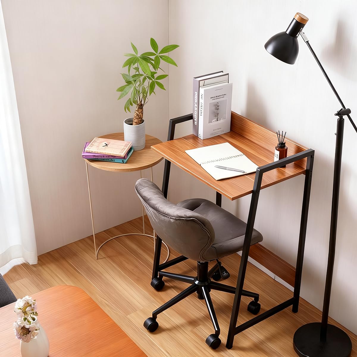 Amazon | シンプルデスク 幅60 奥行42 高さ82cm 省スペース コンパクト